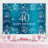 Toile de fond joyeux 40e anniversaire couronne bleue et scintillante